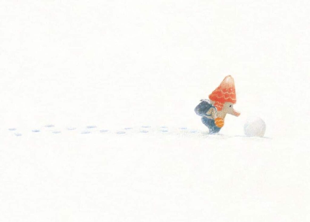 Wenn du eine Sternschnuppe siehst, wünsch Dir was - Der Maulwurf vor einem Schneeball