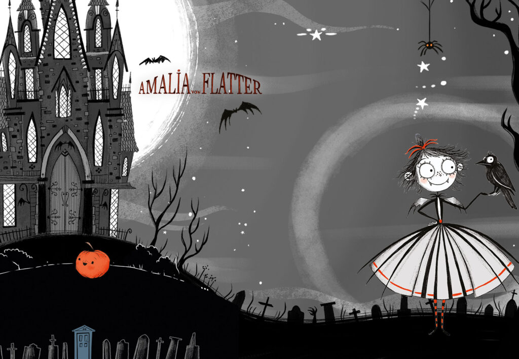 Vampirmädchen Amalia von Flatter in schauriger Umgebung