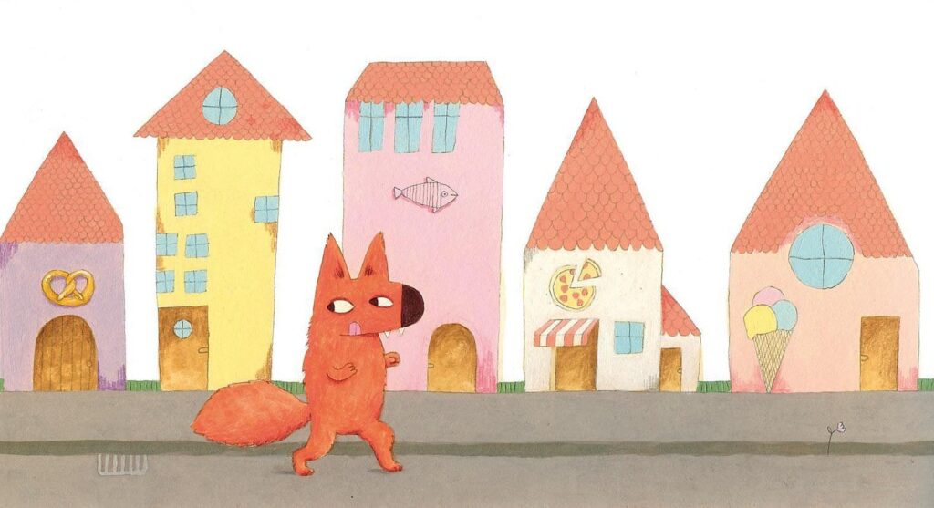 Was fressen Monster? - Das orange Monster läuft in der Stadt