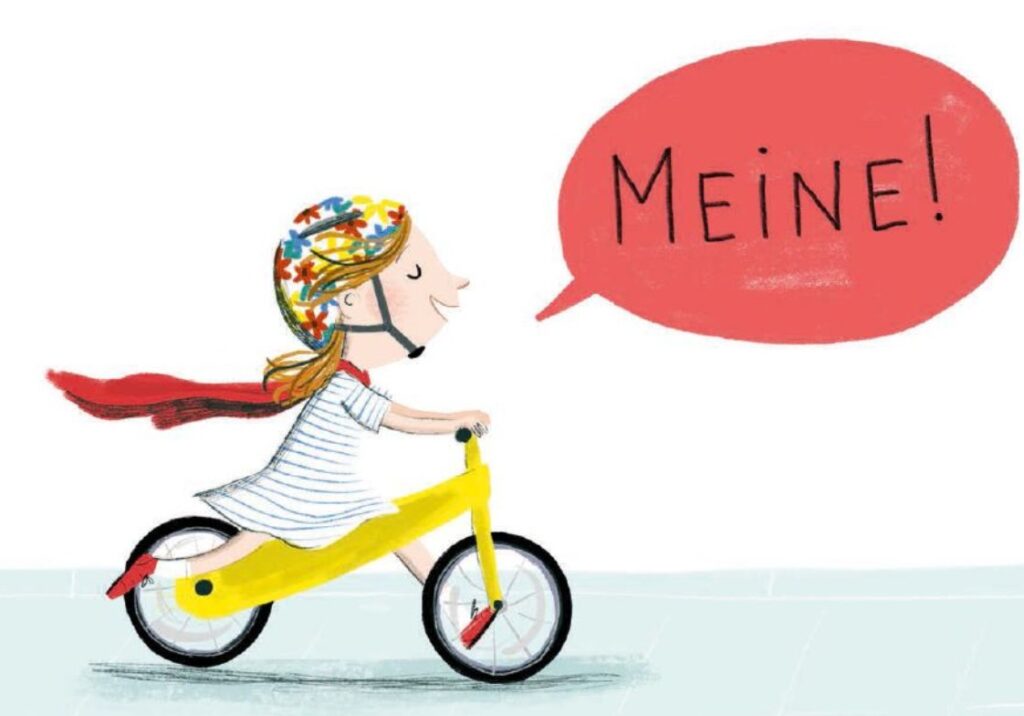 Laufrad, mein Laufrad: Mädchen auf selbigem mit 