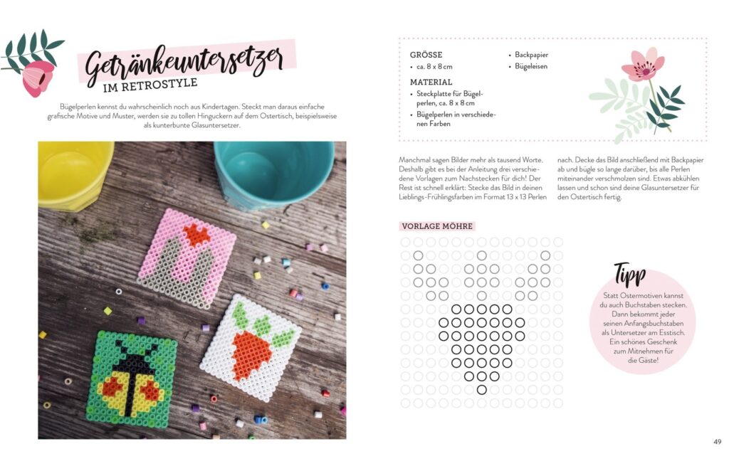 Ostern kreativ - Bebilderte Anleitung für Getränkeuntersetzer