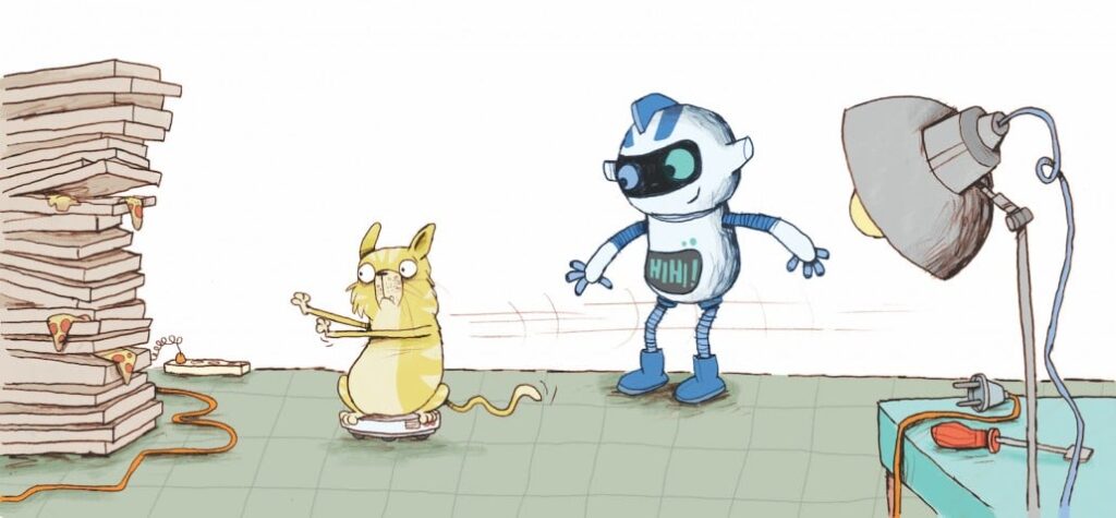 Roki - Roboterkind Roki und Kater Pendler