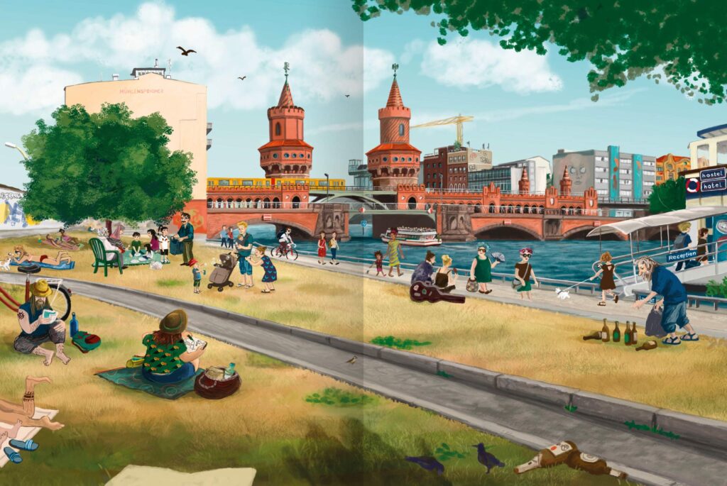 Deutschland: Landschaften, Städte, Menschen - Szenisches Berlinlebenbild bei der Oberbaumbrücke