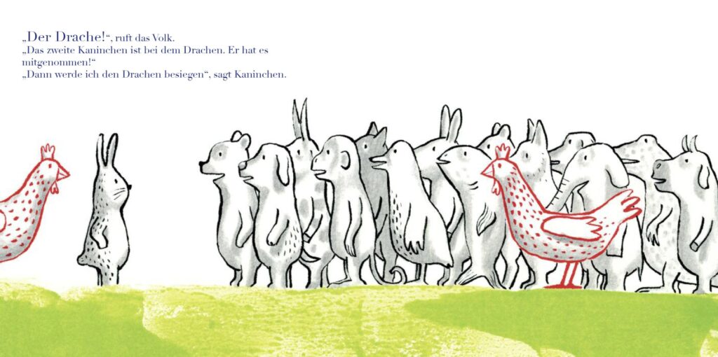 Kaninchen gesucht: Das Kaninchen steht dem Volk gegenüber