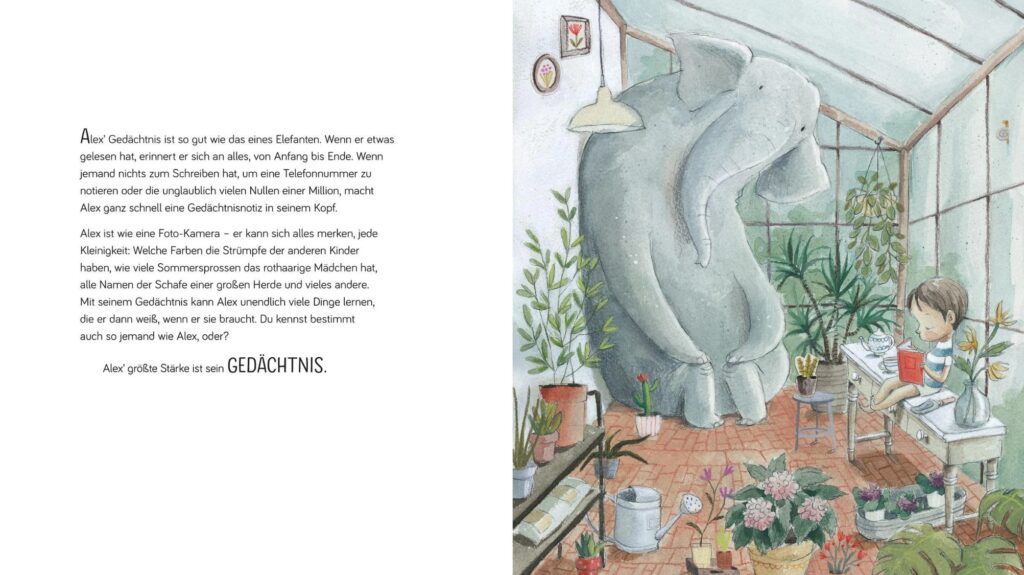 Das grosse starke Buch - Alex Stärke, sein Gedächtnis, mit einem Elefanten bebildert