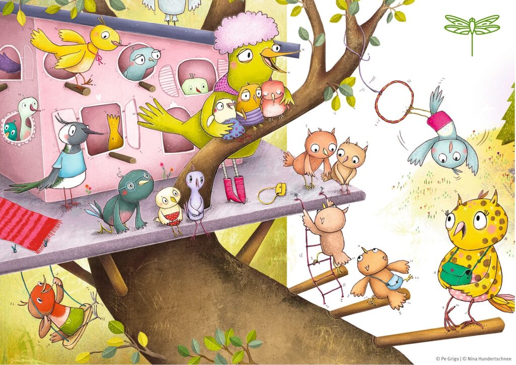 Leopeule: Beim Kindergarten der Vögel