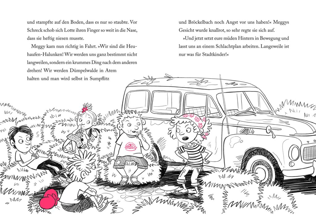 Die Heuhaufen-Halunken: 5 Kinder beim Heu