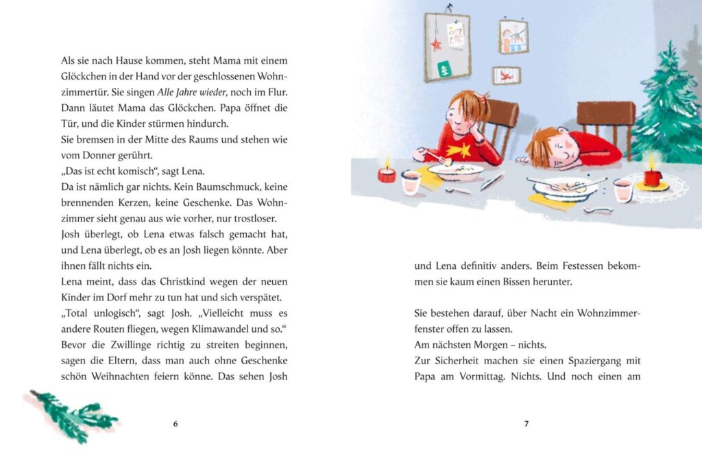 Alle Jahre wieder: Lena und Josh traurig bei Essen sitzend