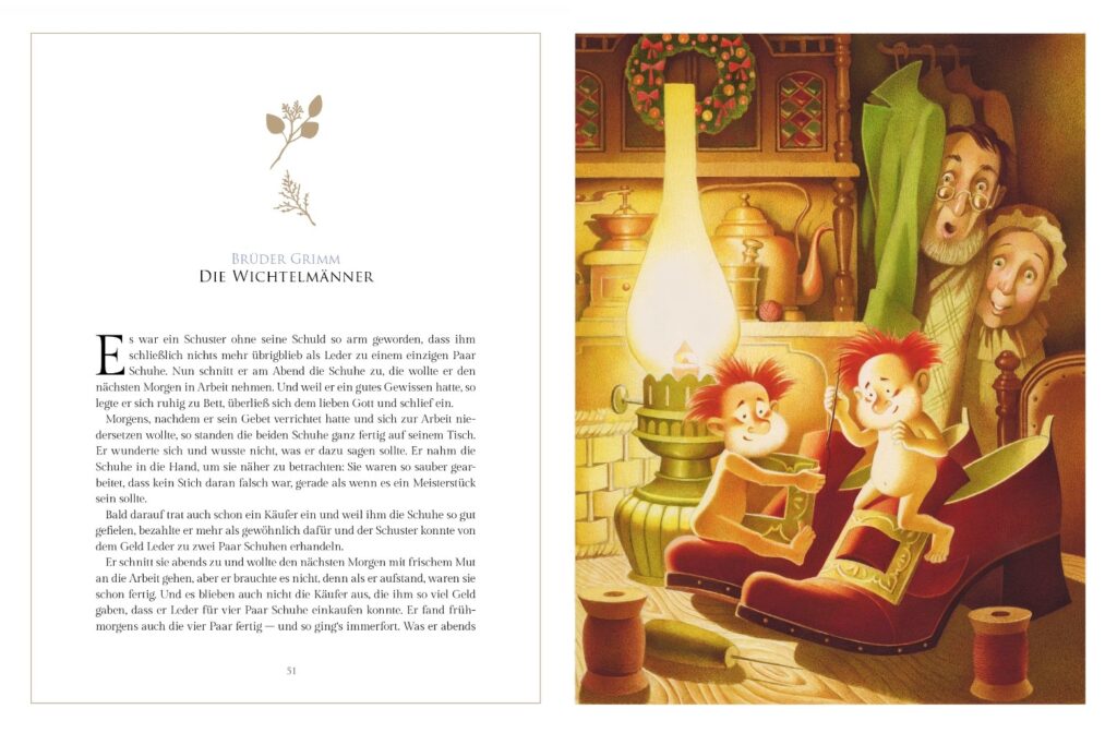 Märchenhafte Weihnachten: Die Wichtelmänner mit Bild und Text