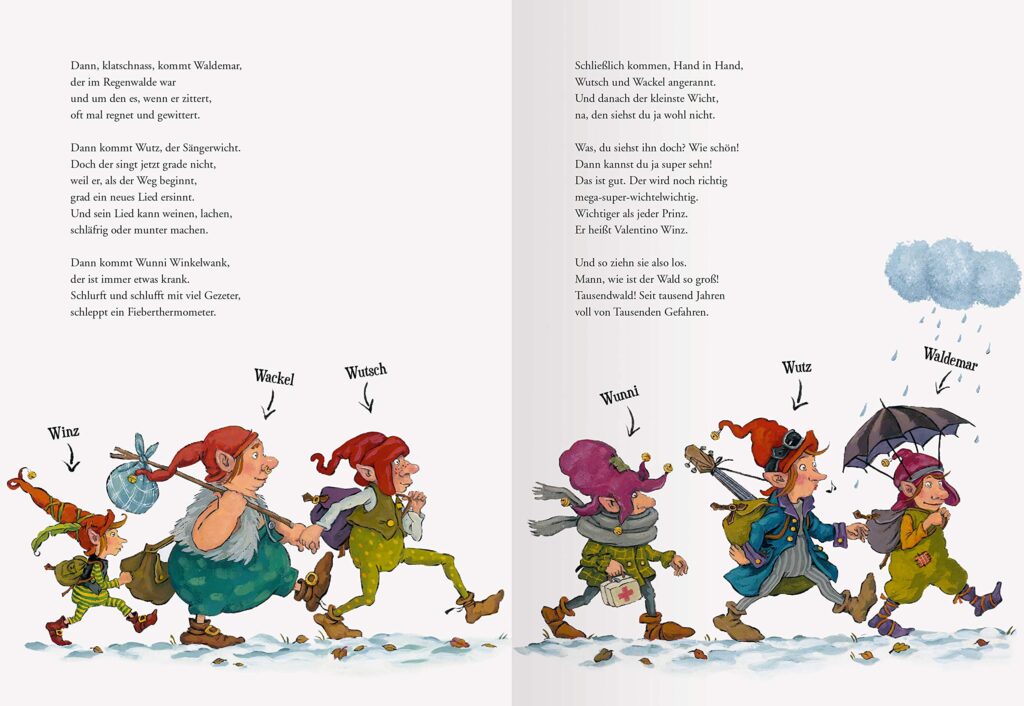 Winkel, Wankel, Weihnachtswichtel: Gedicht und dazu abgebildete Weihnachtswichtel