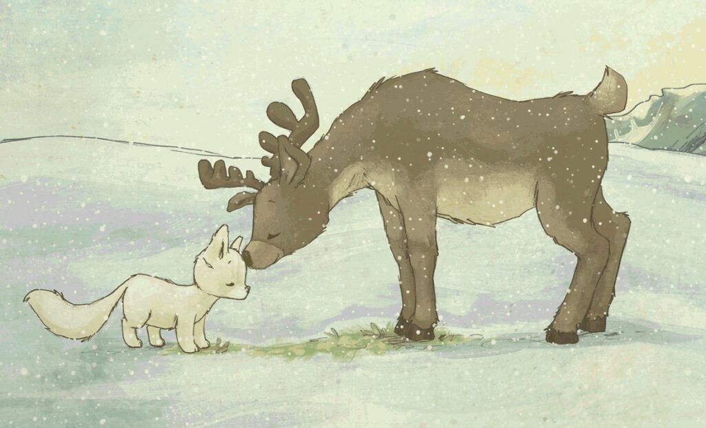 Polaah und das verlorene Rentier: Polarfuchs und Rentier