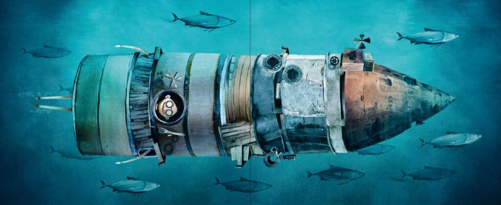 Seesucht: Jonas in einer Tauchanzugrakete unter Wasser