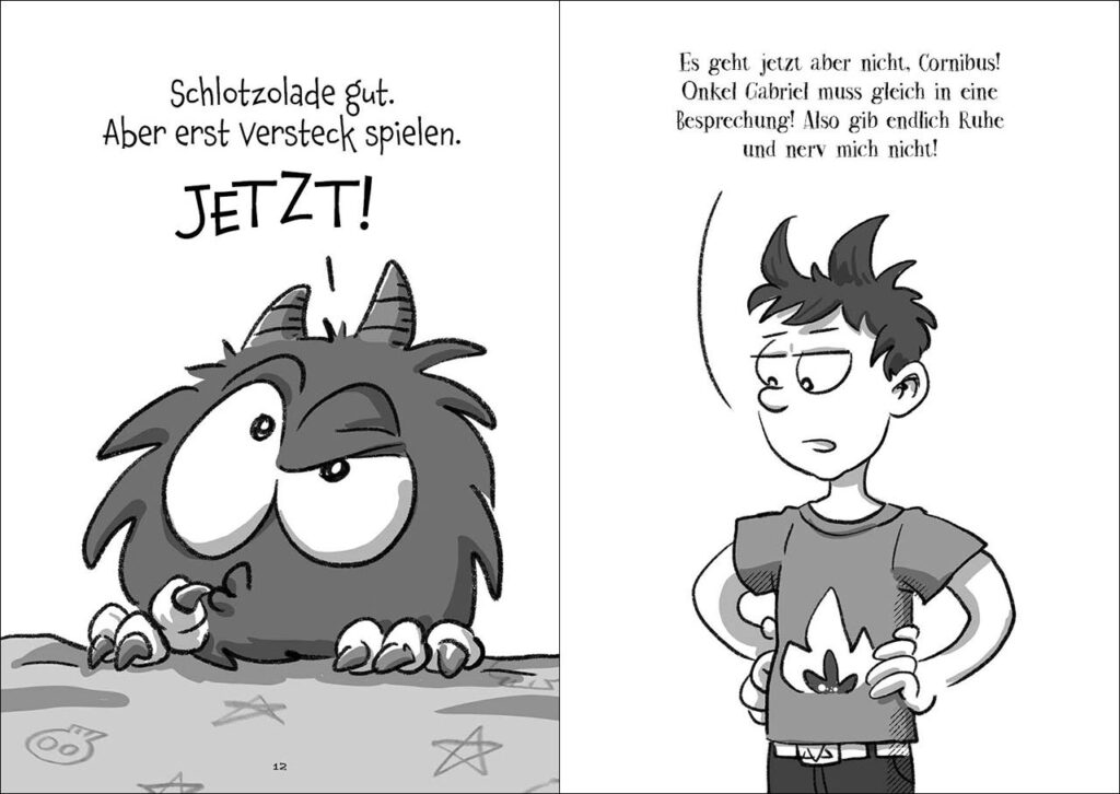 Cornibus Verschwindibus: Luzie und Hausdämon Cornibus diskutieren