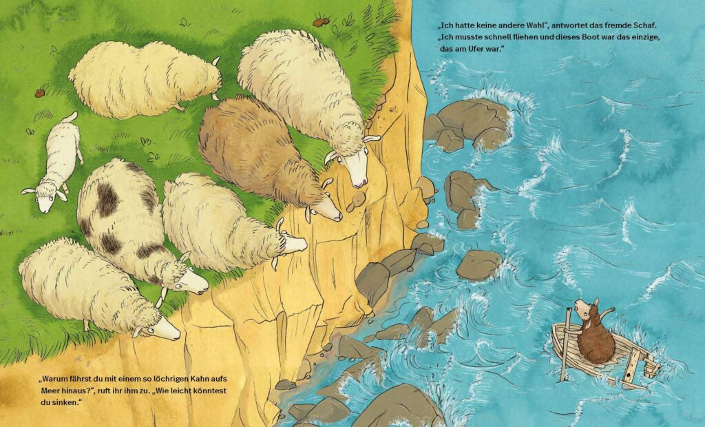 Eine Wiese für alle: Schafe an der Klippe