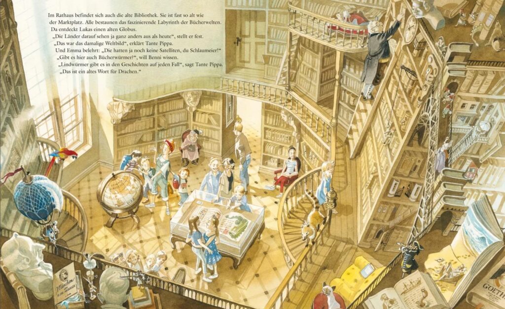 Der kleine rote Bus – In der Stadt: Blick in die belebte Bibliothek