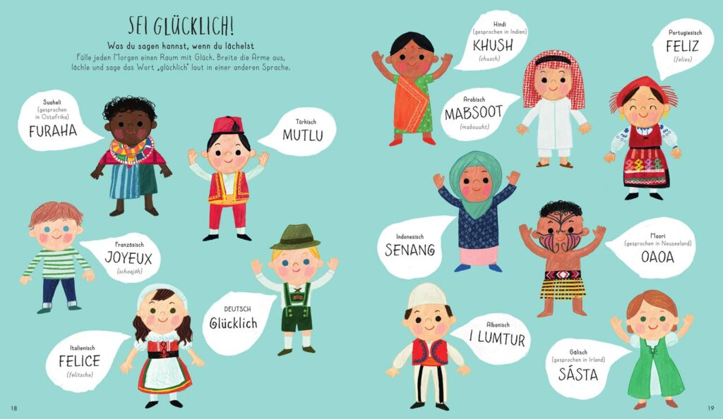 Wir Kinder der Welt: Kinder verschiedener Länder sagen mt Sprechblasen 