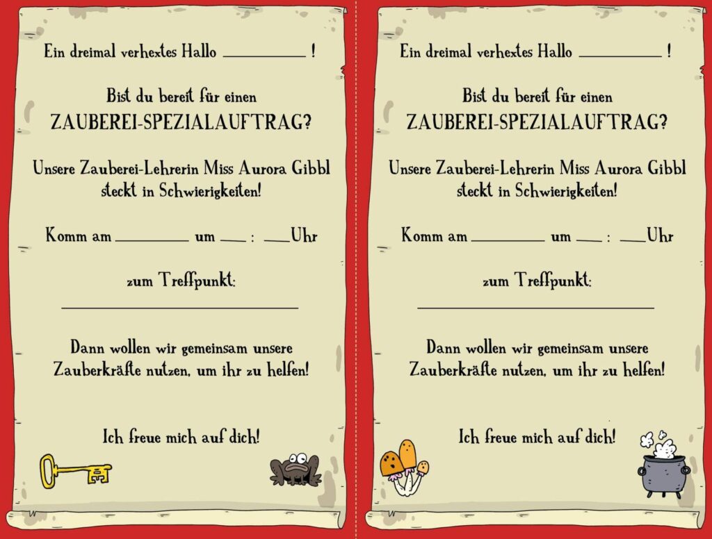Escape Schnitzeljagd: Zauberei-Spezialauftrag mit Lückentext
