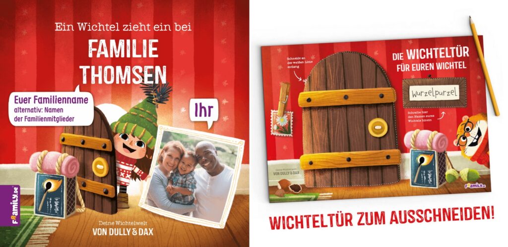 Ein Wichtel zieht ein bei: Personalisiertes Wichtelbuch mit Wichteltür zum Ausschneiden