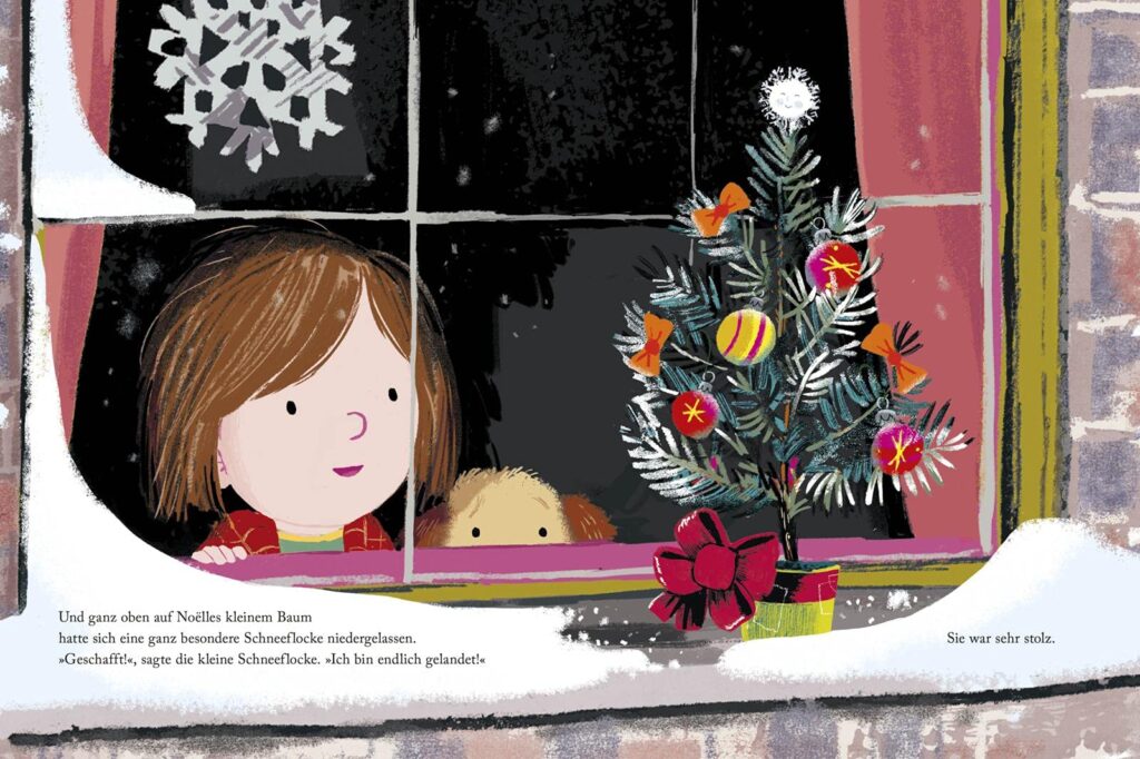 Kleine Schneeflocke - Eine besondere Schneeflocke auf Noëlles Bäumchen am Fenster