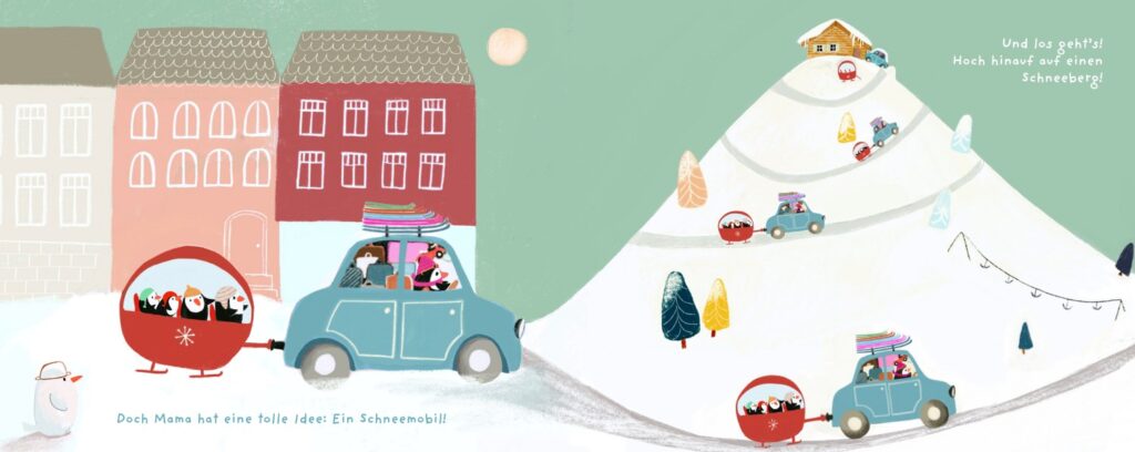 Pimbumum im Schnee: Im Auto auf dem Weg zum Schneeberg