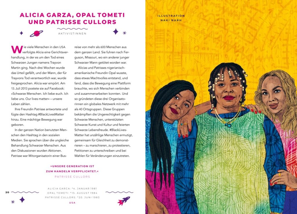 Good Night Stories for Rebel Girls: Alicia Garza, Opal Tometi und Patrisse Cullors vor- und dargestellt