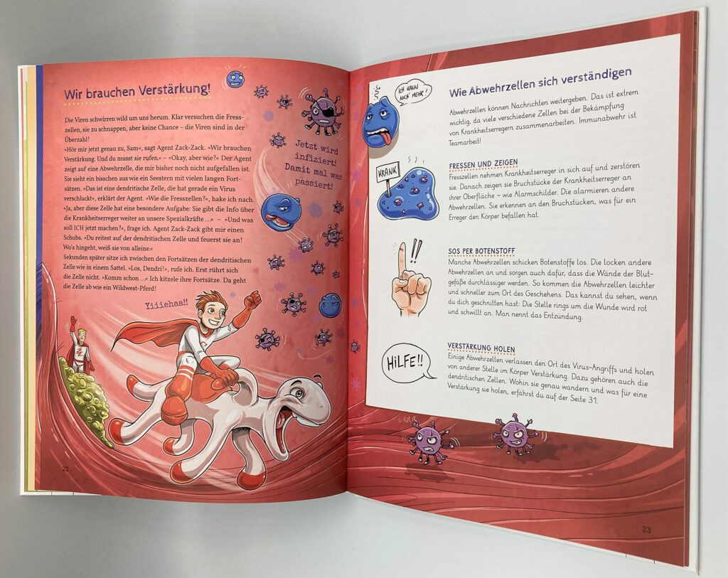 Mein Körper ist ein Superheld: Blick ins Kindersachbuch zu Abwehrzellen