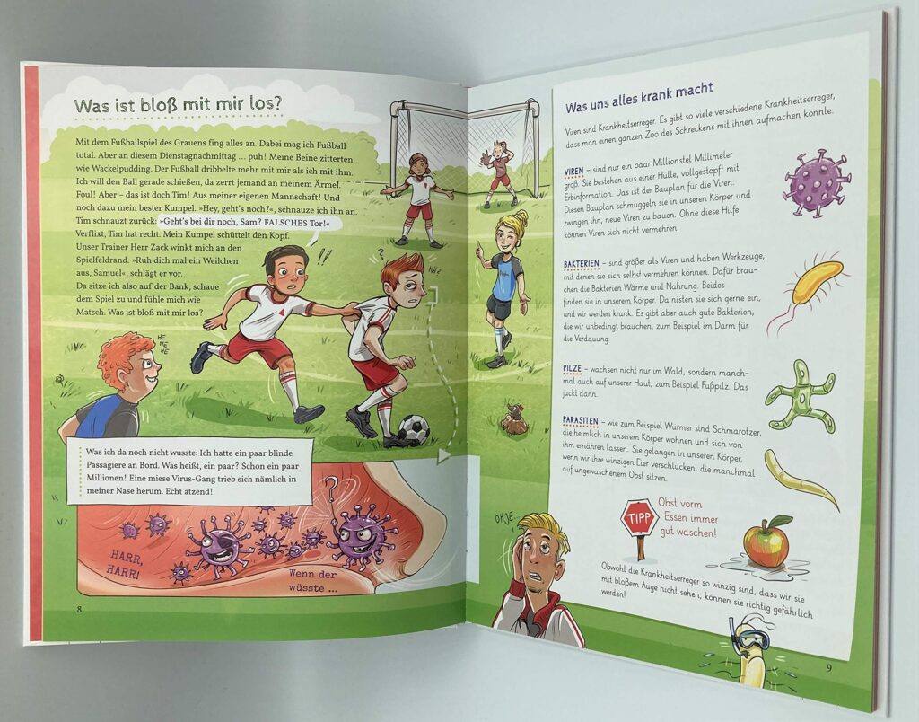Mein Körper ist ein Superheld: Blick ins Kindersachbuch zu Krankheitserregern