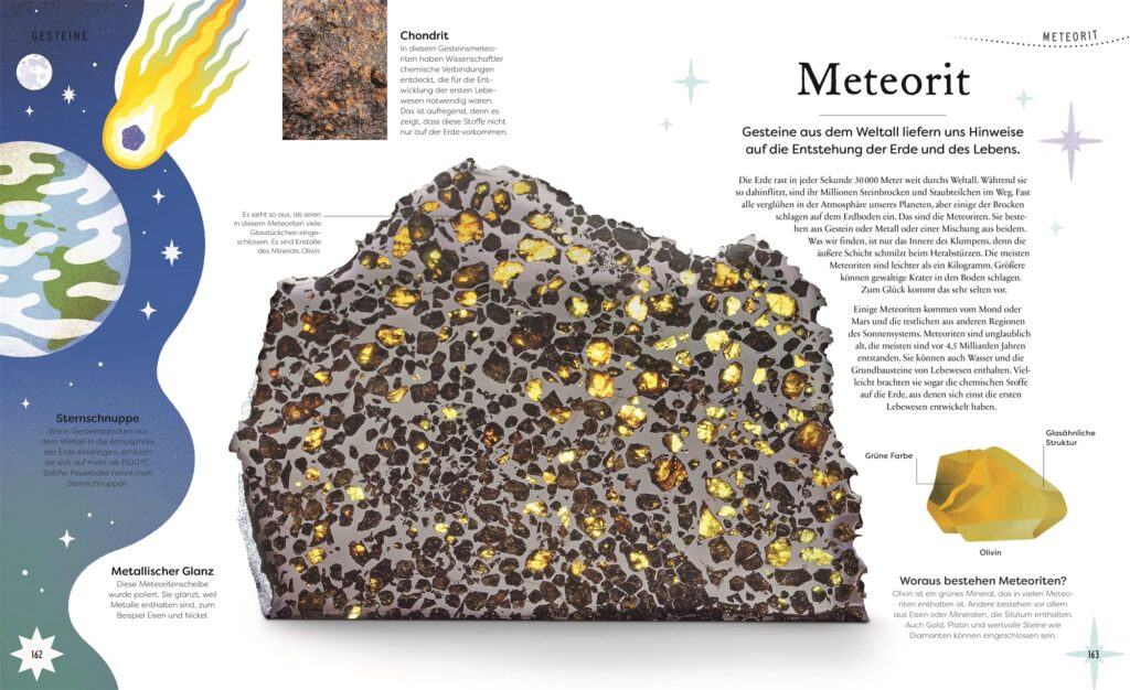 Große und kleine Schätze der Natur - Abbildung von und Erklärung zu Meteorit