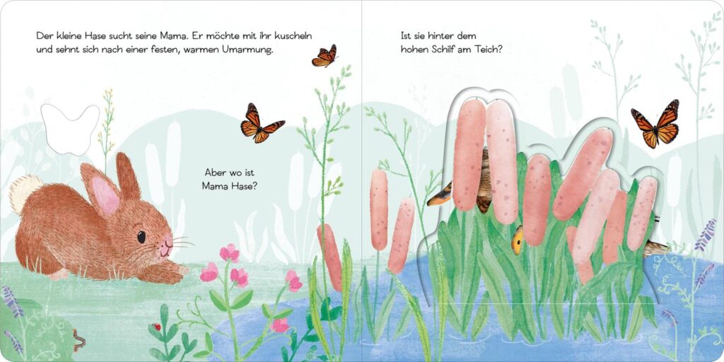 Komm kuscheln, kleiner Hase: Der kleine Hase beim Schilf