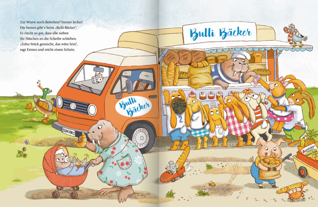Wenn sieben wilde kleine Hasen dem Nachbarn gleich zu Hilfe rasen: Hasen am Bäcker-Bulli