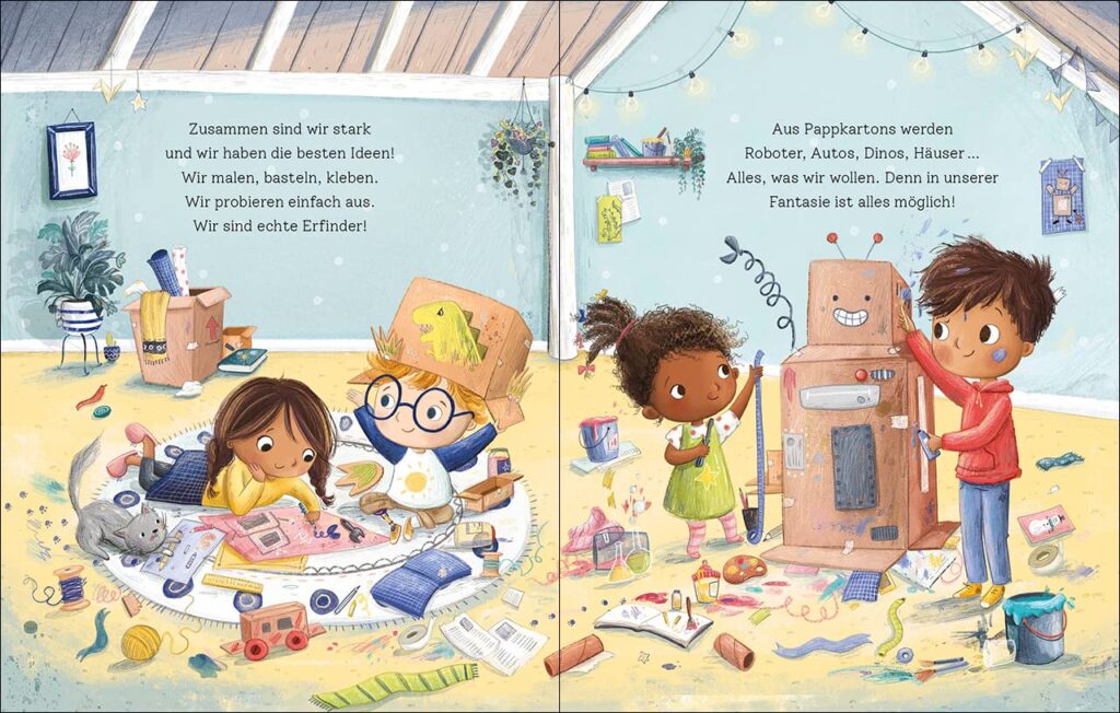 Ich kann einfach alles sein!: 4 diverse Kinder basteln einen Roboter