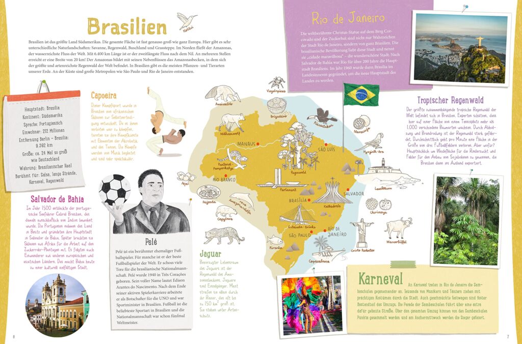 Die Welt schmecken und entdecken: Vorstellung von Brasilien mit kleinen Bildern und Abbildungen
