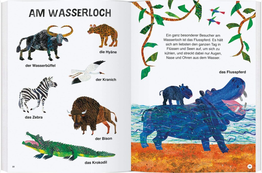Eric Carles großes Buch der Tiere: Zehn Tiere, die am Wasserloch zusammentreffen können