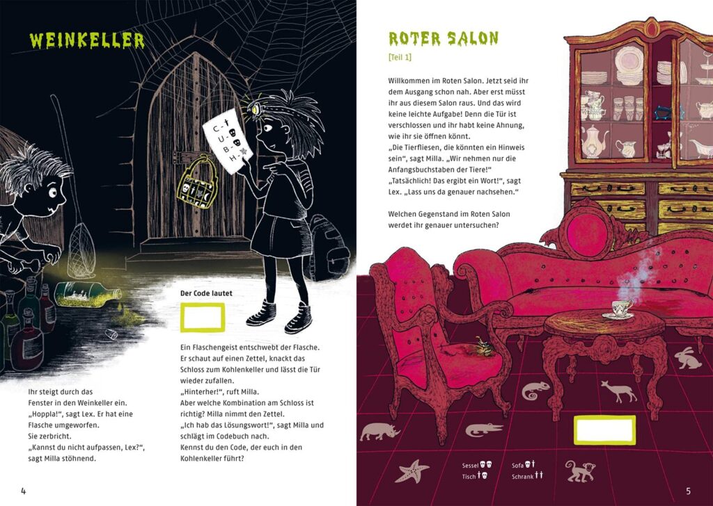 Escape Challenge - Gefangen im Gruselschloss: Aufgaben im Weinkeller und dem Roten Salon