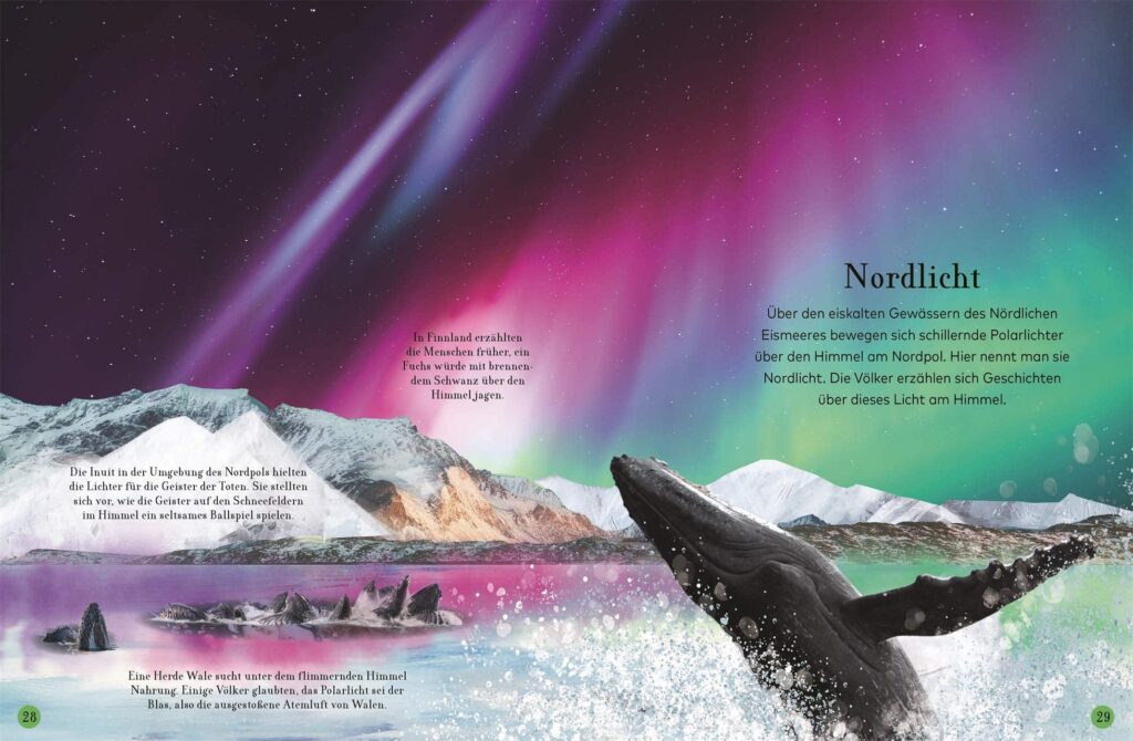 Wundervolle Reise durch die Nacht: Schillernde Polarlichter beschrieben und abgebildet mit Walen