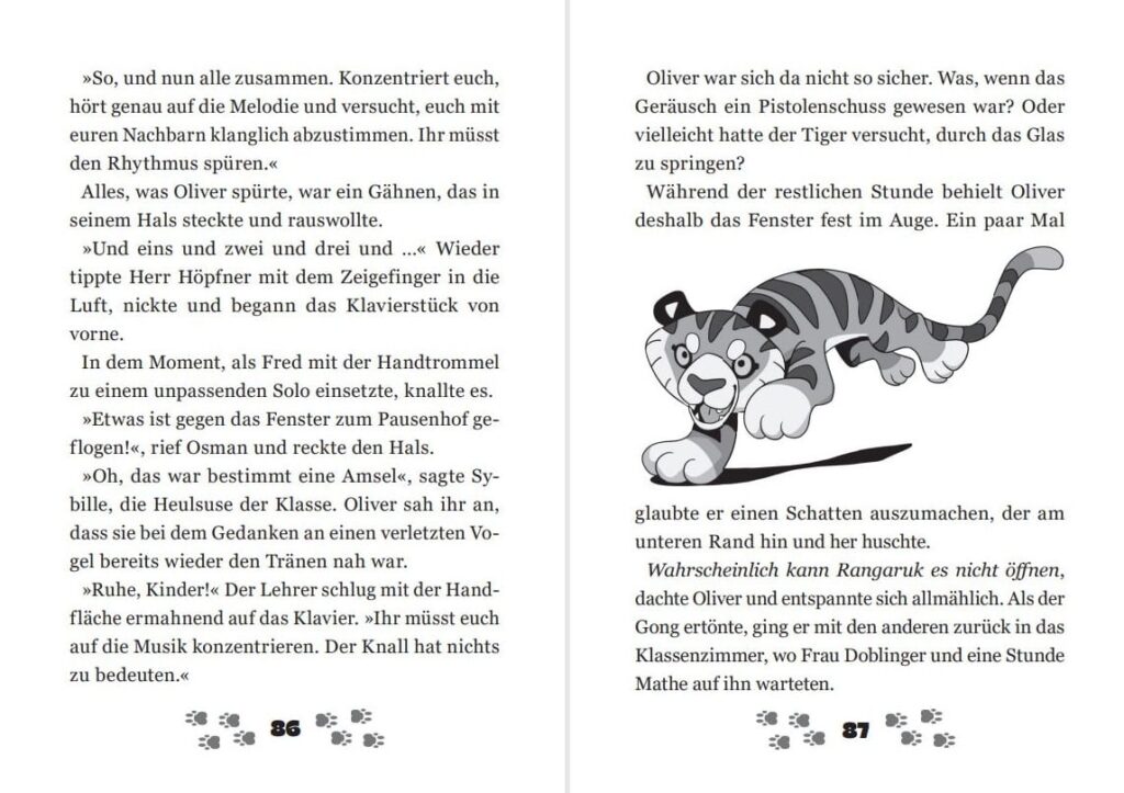 Porkis Fluch: Text mit Tiger