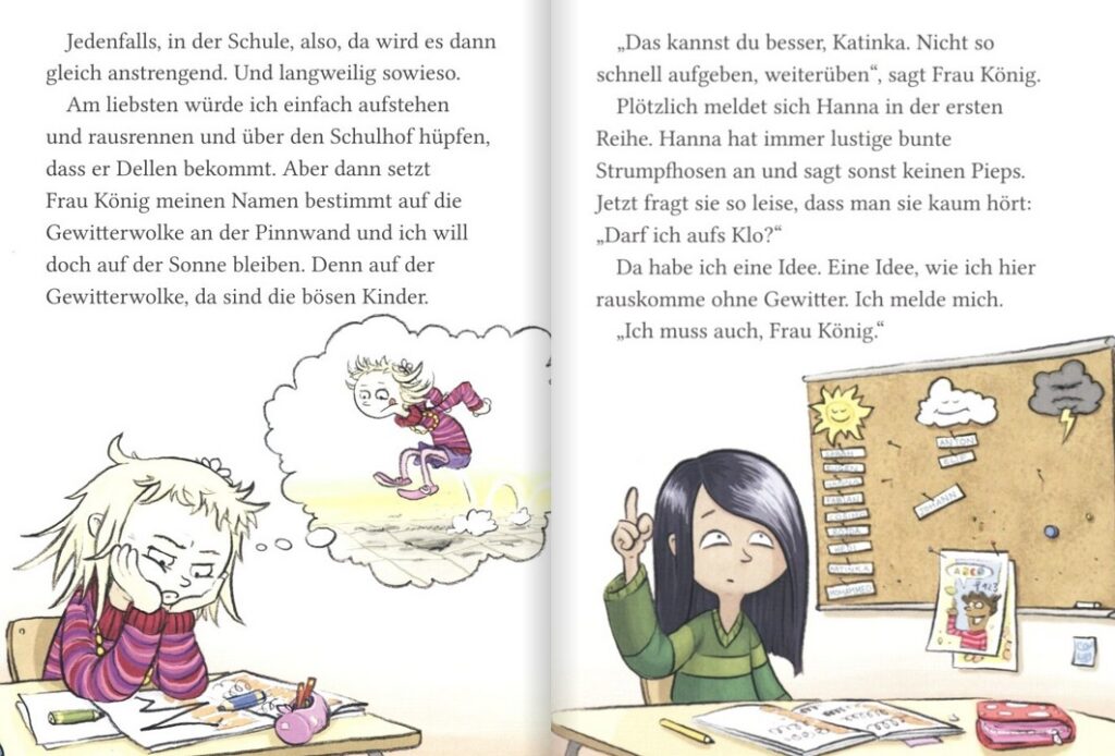 Kiki legt los!: Kiki und Hanna sitzen an Schultischen
