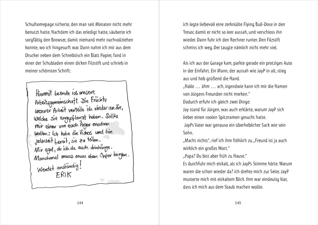 Switch you: Zettel von Erik neben Text