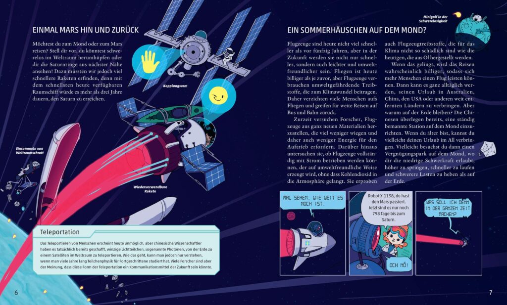 Das Zukunftsbuch: Reisen zum Mond dargestellt und ein Sommerhäuschen dort beschrieben