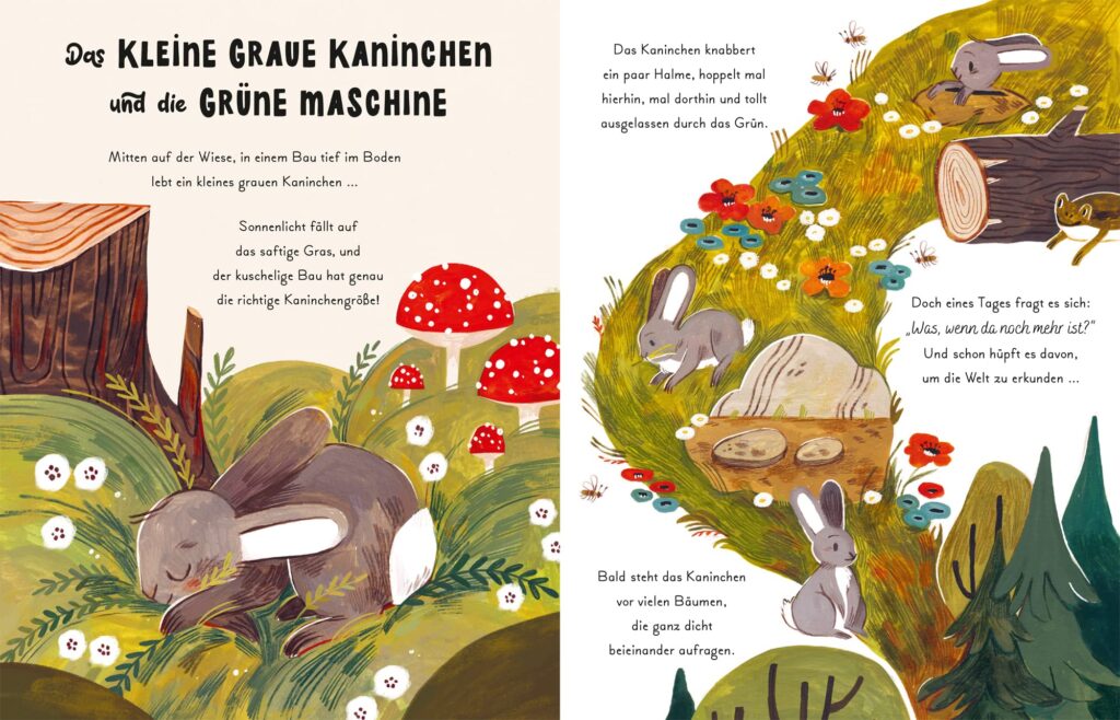 Kleine und große Wunder der Natur - Kaninchen liegend und in Aktion dargestellt und beschrieben