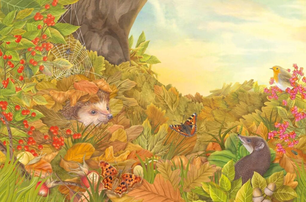 Was raschelt da im Laub? - Igel und Spitzmaus zwischen Herbstblättern