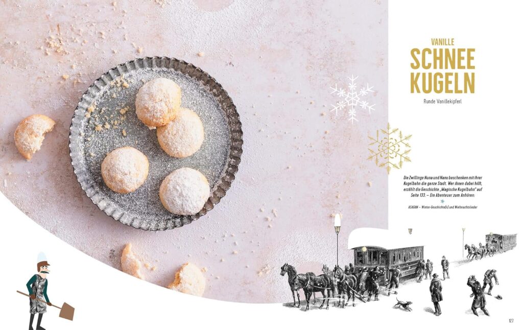 Bäckermaus und Donaustrudel - Vanille Schneekugeln (runde Vanillekipferl) fotografiert