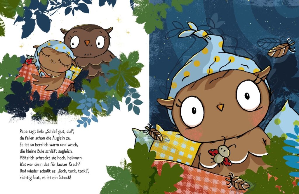 Das große Buch von der kleinen Eule - Die kleine Eule mit Schlafmütze und Papa im Nest
