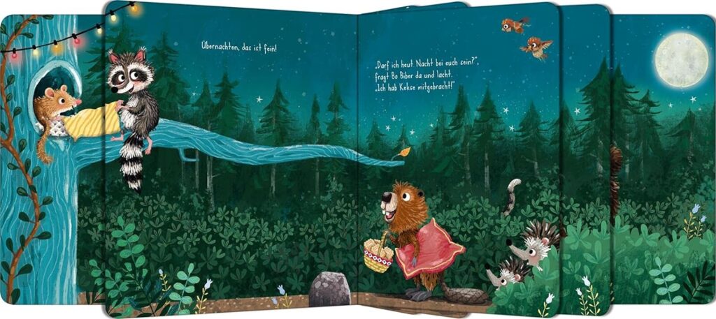 Der ganze Wald schnarcht schon bald - Blick ins aufgestellt Buch