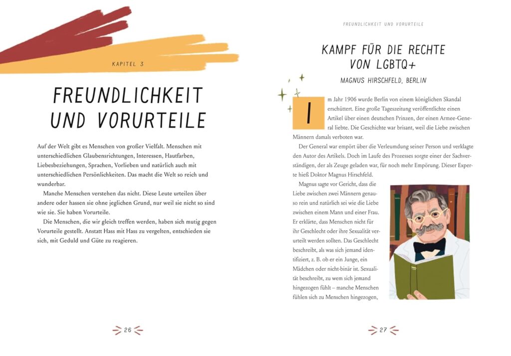 So kommt das Gute in die Welt - Freundlichkeit und Vorurteile beschrieben und Magnus Hirschfeld Text mit kleinem Bild