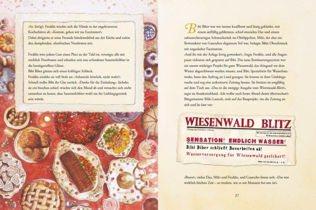 Weihnachten in Wiesenwald – Das Festkonzert - Gedeckter Tisch neben Text