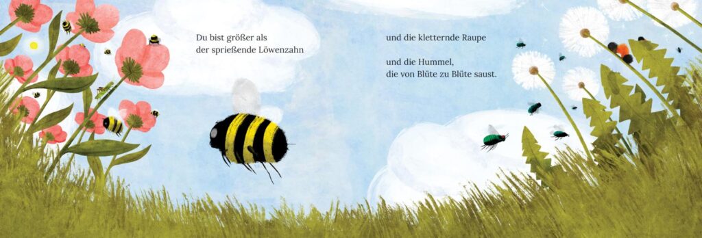 Liebe ist das Größte überhaupt - Liebe ist größer als sprießende Blumen und eine Hummeln auf der Wiese
