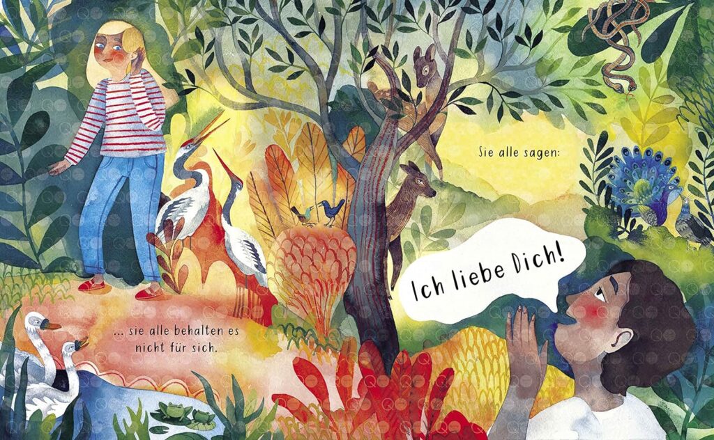 So sagt man Ich liebe dich - Zwei Menschen und Tierpaare in der Natur