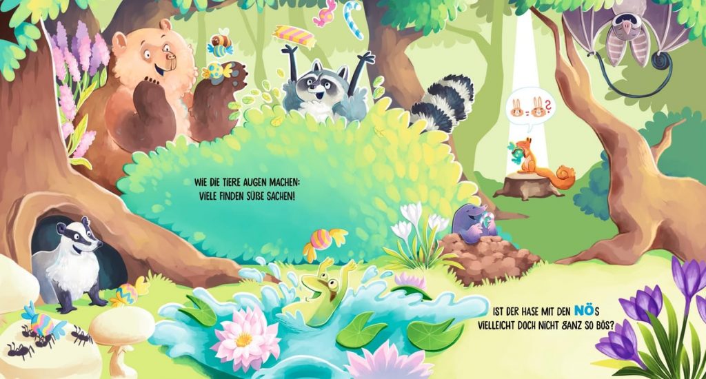 Der NÖsterhase - Tiere im Wald mit Süßigkeiten