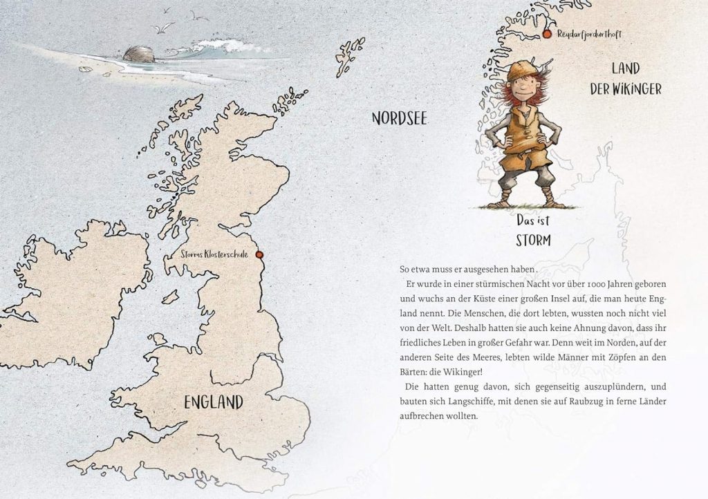 Storm oder die Erfindung des Fußballs - Das ist Storm über Text neben einer Karte von England